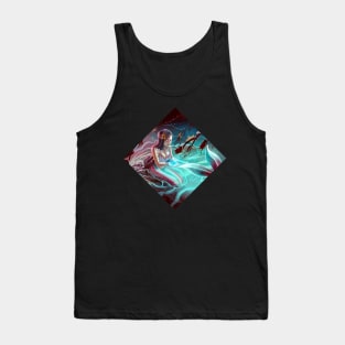 Sapphire Serenity: A Mermaid's Touch Painting (Diamond) Tank Top